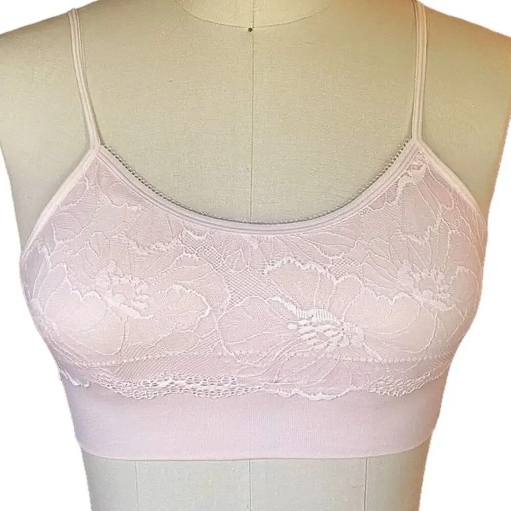 Set/ 2 MARILYN MONROE Pink Lace Bralettes ~ Women's Bra Size MEDIUM